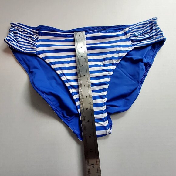 Tommy Bahama Womens Striped Bikini Bottom SIZE XL Blue & White Nylon Swimwear - Picture 4 of 11